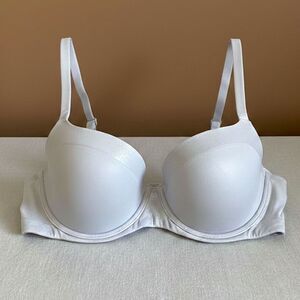 Victoria's Secret Lined Padded Underwire Demi Gray Shimmery trim Bra Size 36D